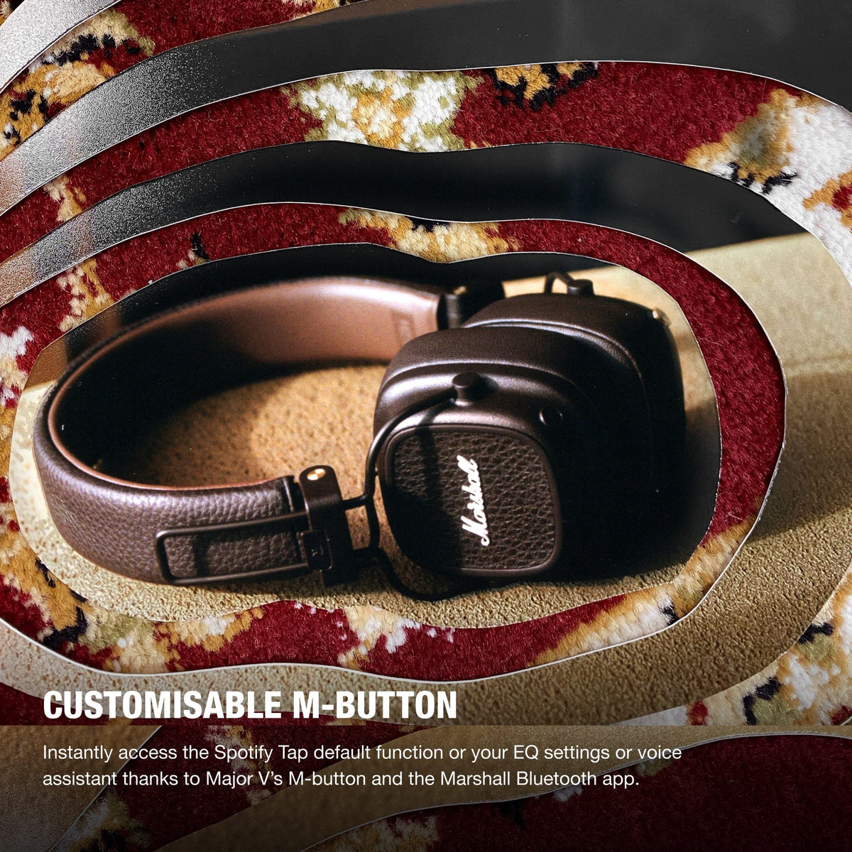 Marshall Major V Wireless On-Ear Headphones, Brown