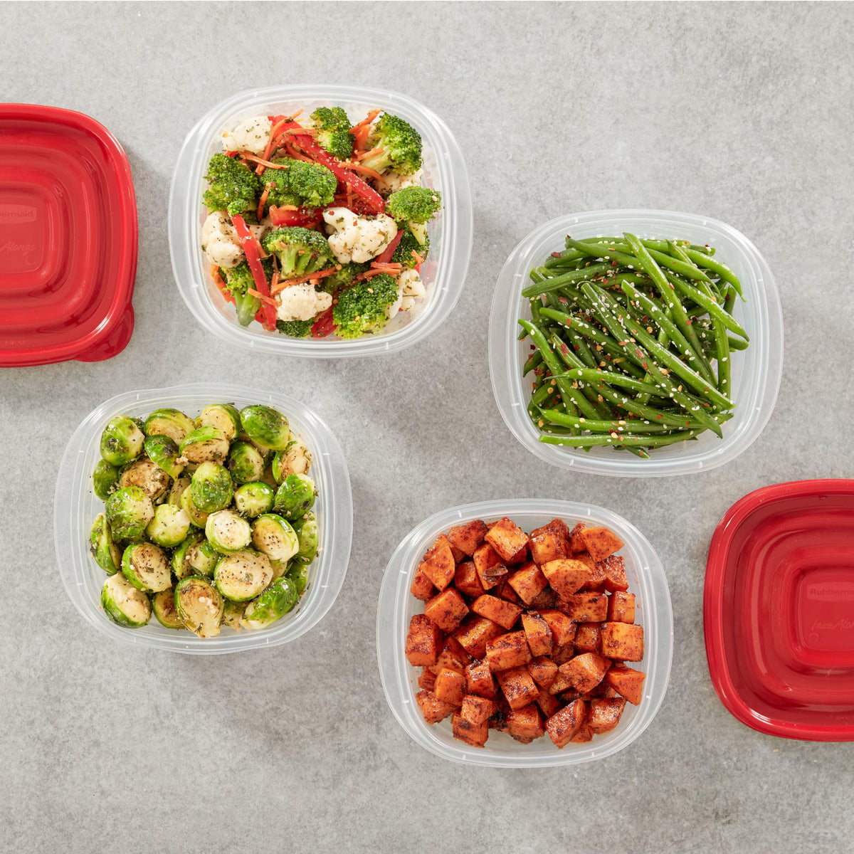 Rubbermaid TakeAlongs Food Storage Containers, 52 Piece, Ruby Red