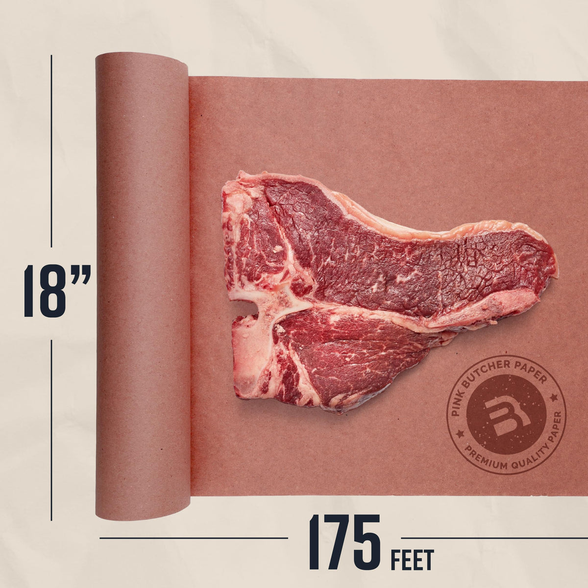 Bryco Goods Pink Butcher Paper Roll, 18 in x 175 ft