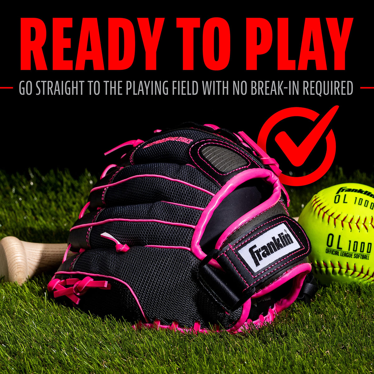 Franklin Sports Windmill Fastpitch Pro Softball Glove, 12 Inch, Pink