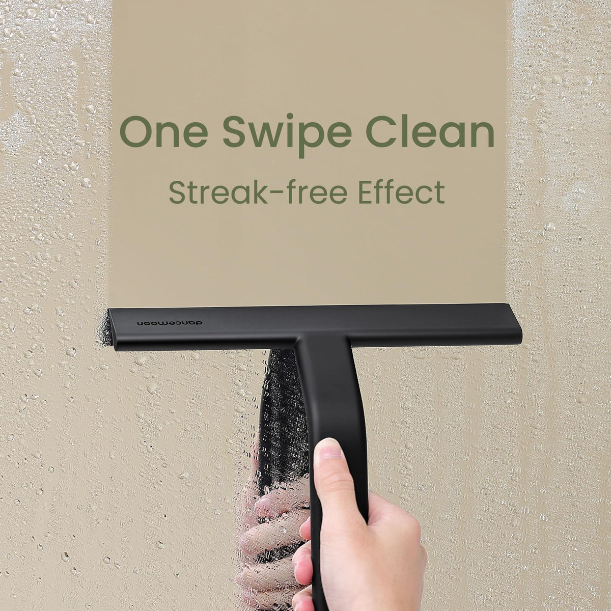 Dancemoon JustHang Silicone Shower Squeegee, 10-Inch, Black