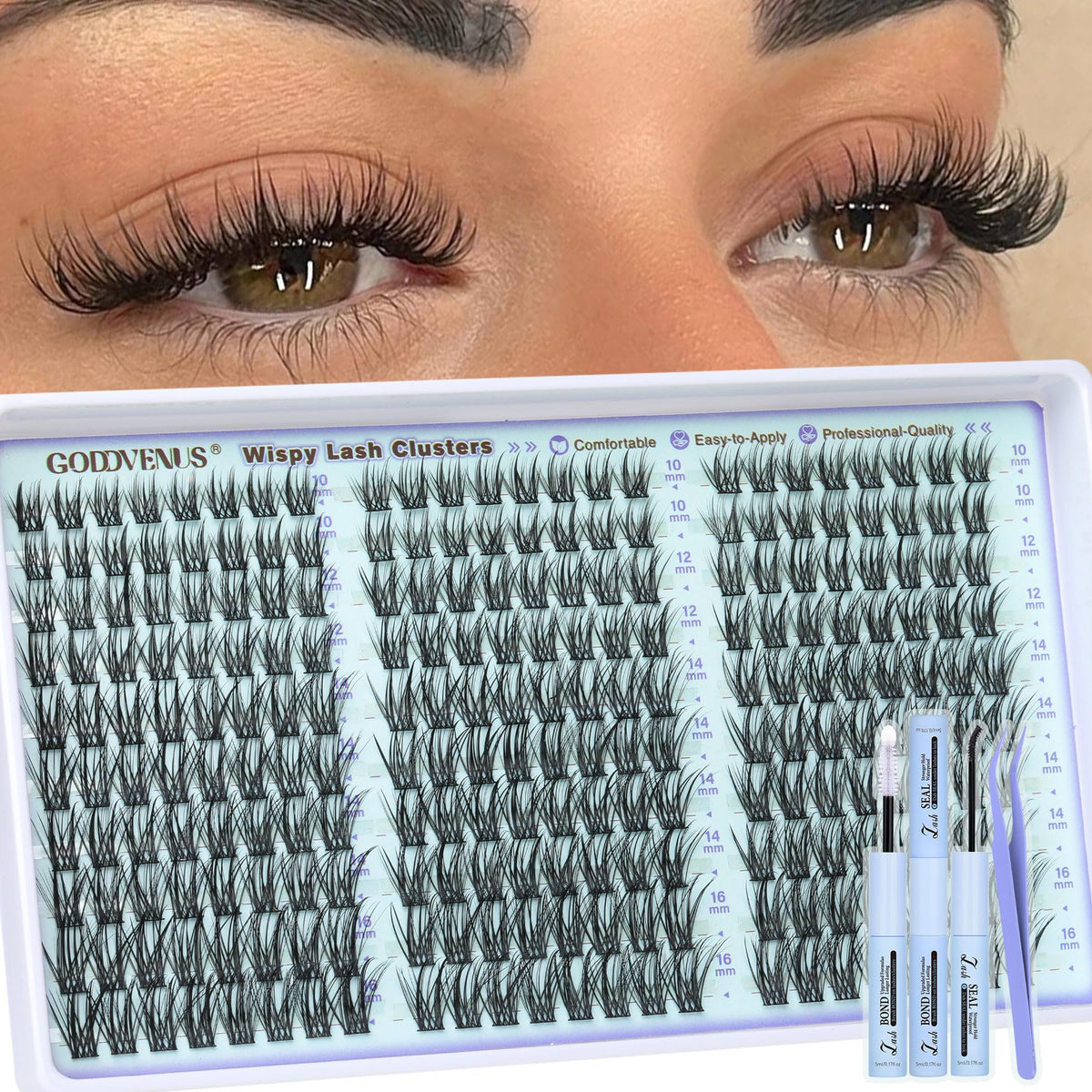 Wispy Lash Clusters DIY Eyelash Extension Kit, 10-16 mm, CC Curl