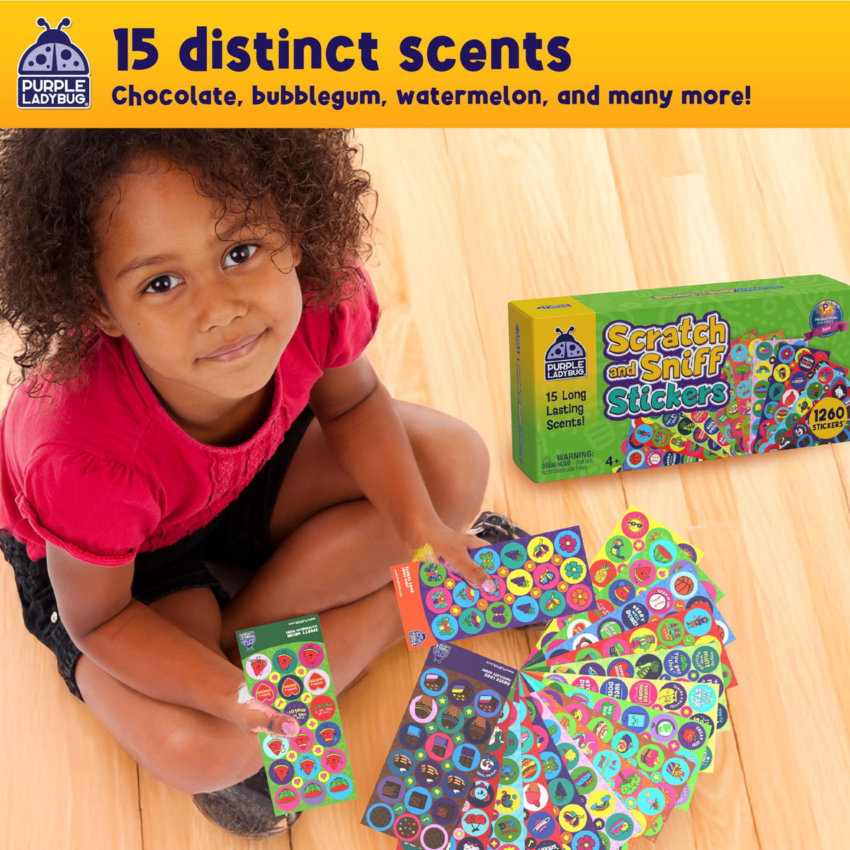 PURPLE LADYBUG Scratch and Sniff Reward Stickers (1260 Count)
