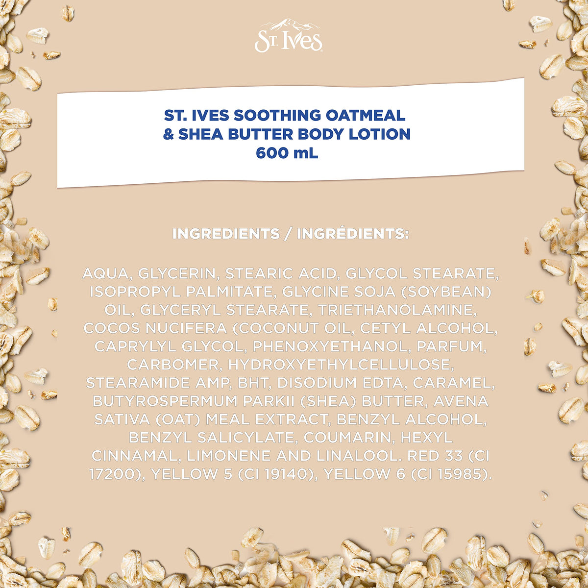 St. Ives Soothing Oatmeal & Shea Butter Body Lotion, 4 x 600 mL