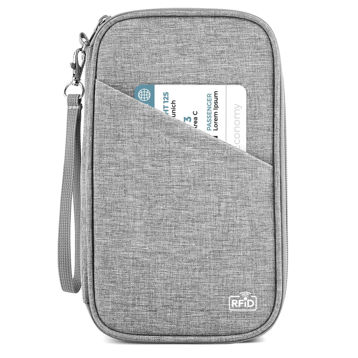 EASYFUN RFID-Blocking Family Passport Holder, Grey
