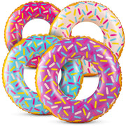 Inflatable Donut Pool Floats, 24" (4 Pack)