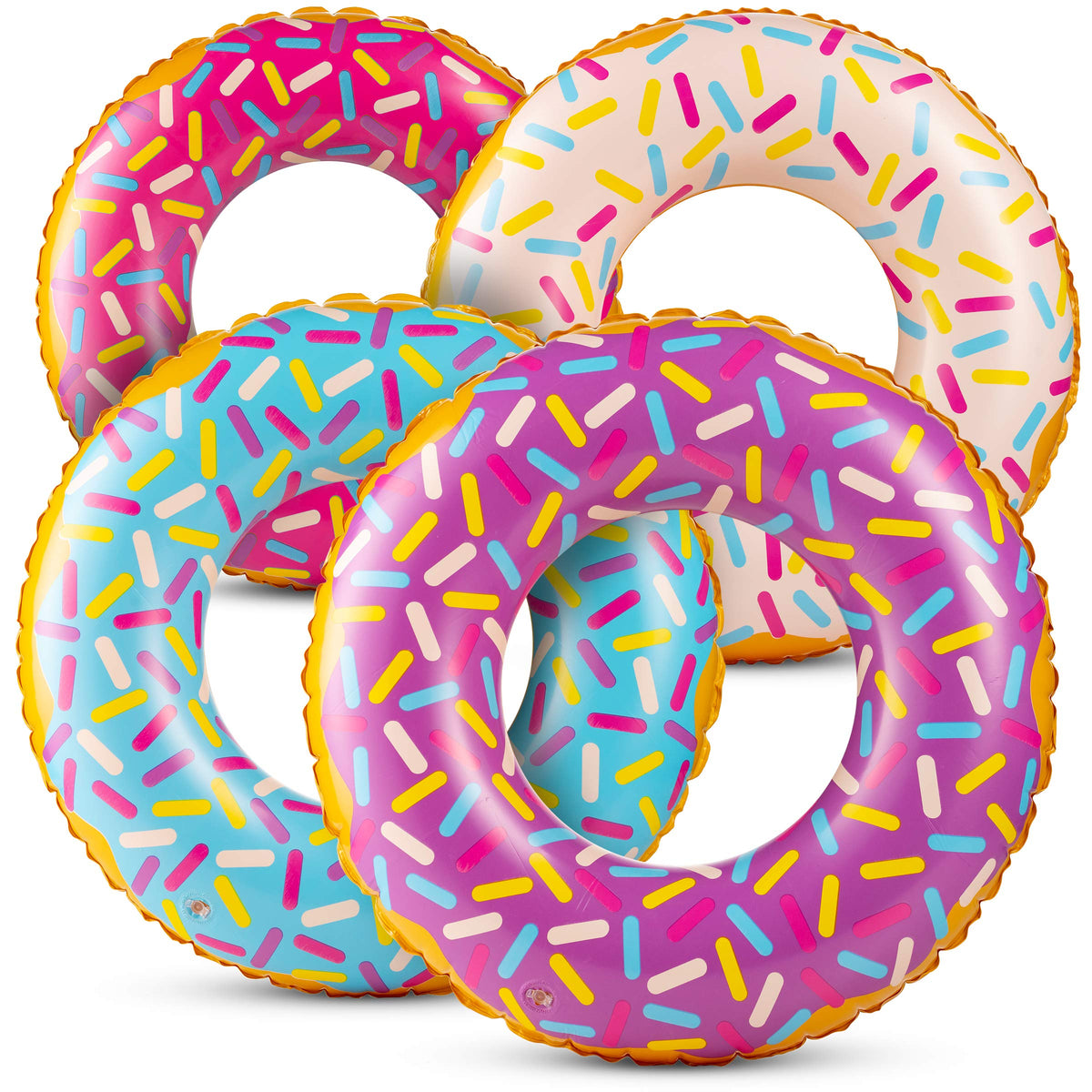 Inflatable Donut Pool Floats, 24" (4 Pack)