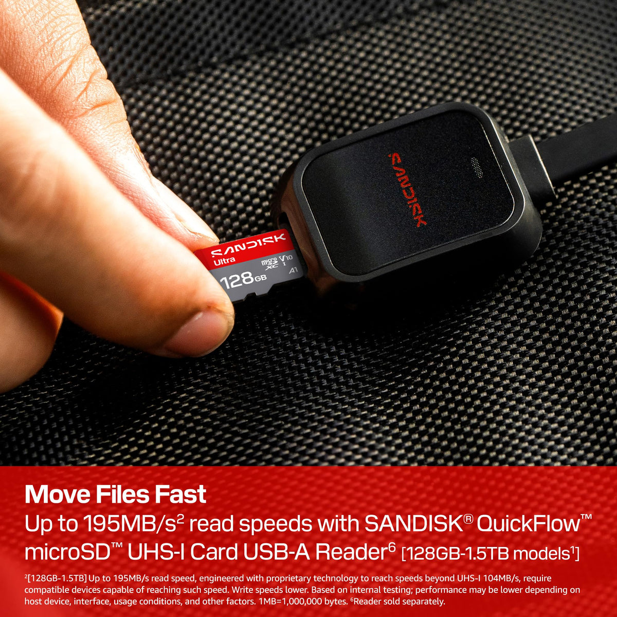 SanDisk 128GB Ultra microSD UHS-I Card, 195MB/s, SDSQUJQ-128G-GZ6MA