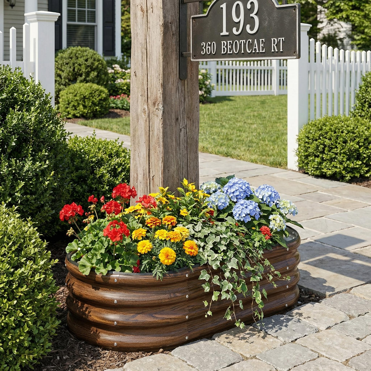 SnugNiture Galvanized Raised Garden Bed, 2 Pieces, 4x2x1 ft, Brown