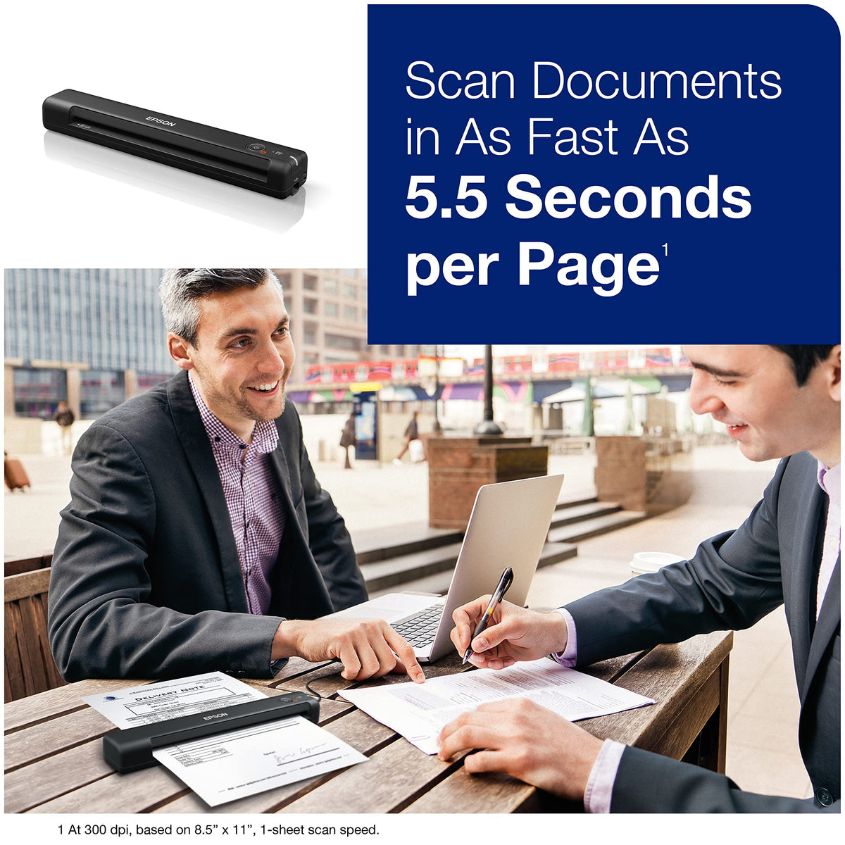 Epson WorkForce ES-50 Portable Sheet-fed Document Scanner, Black