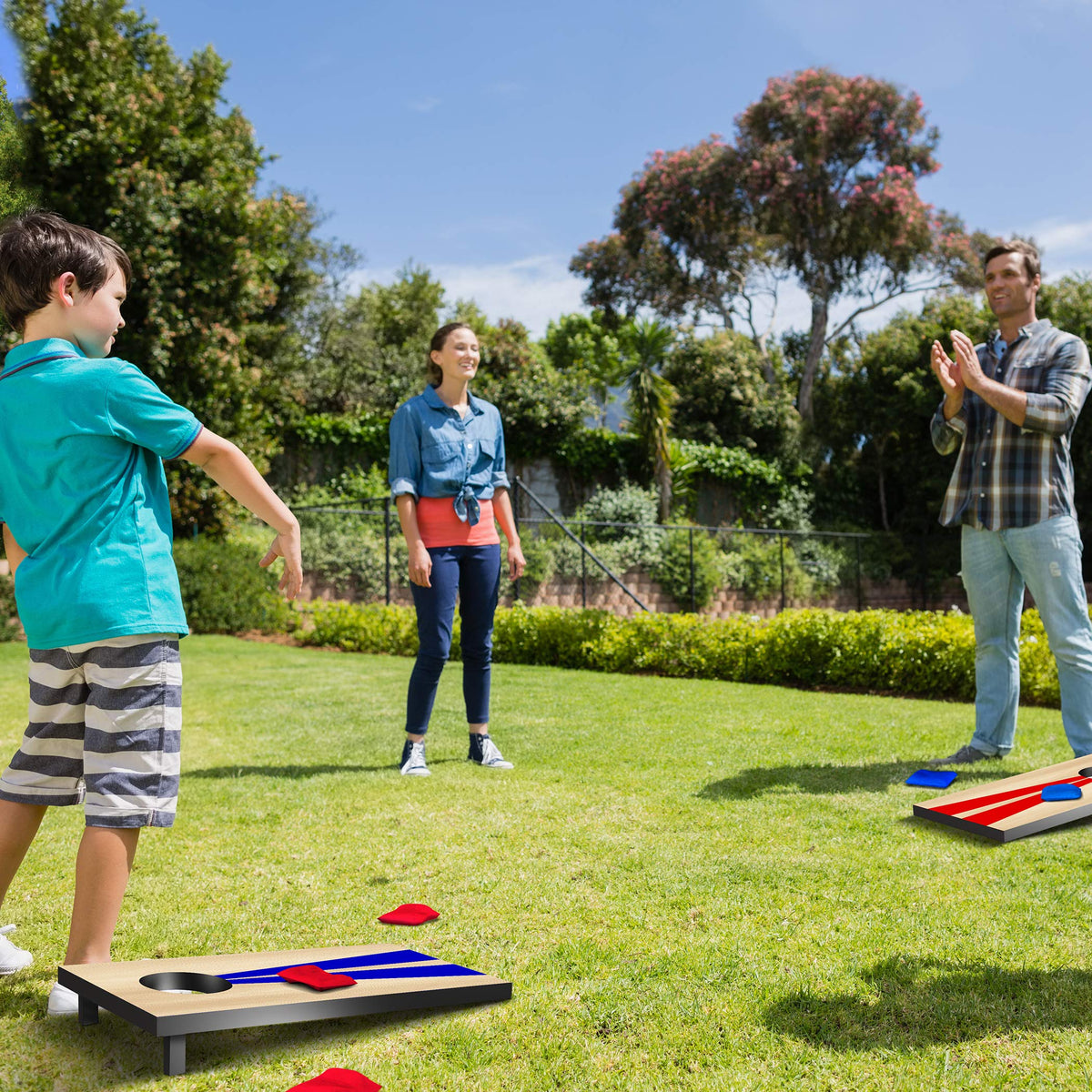 GoSports Portable Cornhole Game Set, 2 ft x 1 ft, 6 Bean Bags