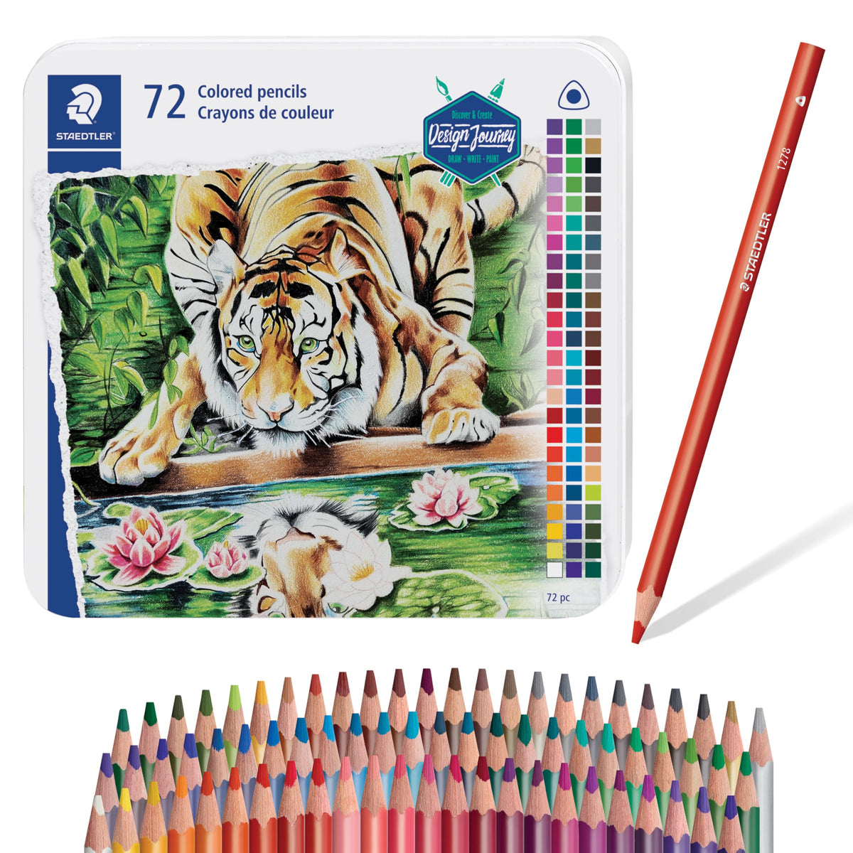 STAEDTLER Coloured Pencils Set, 72 Pack, Tin