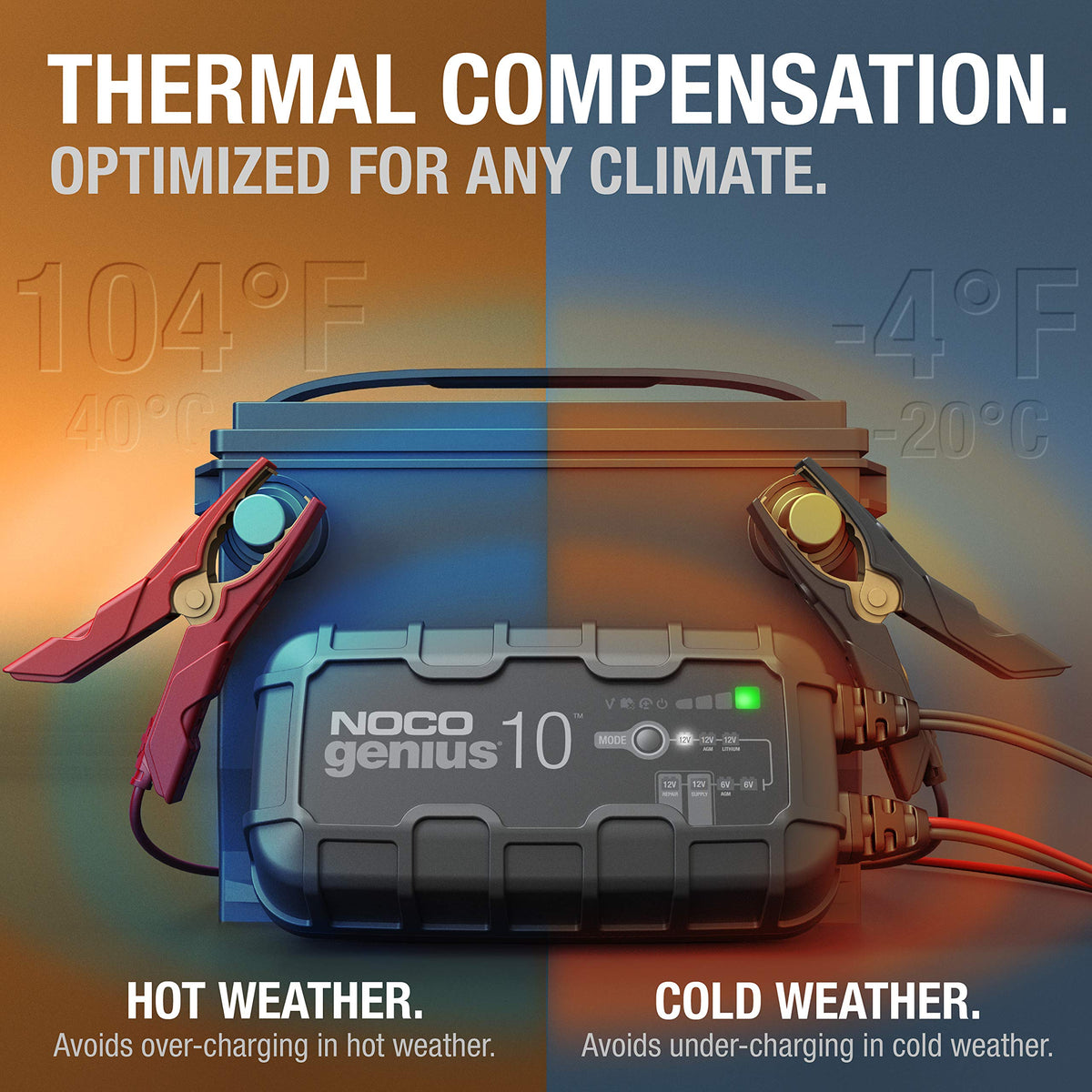 NOCO GENIUS10 10A 6V/12V Smart Battery Charger & Maintainer
