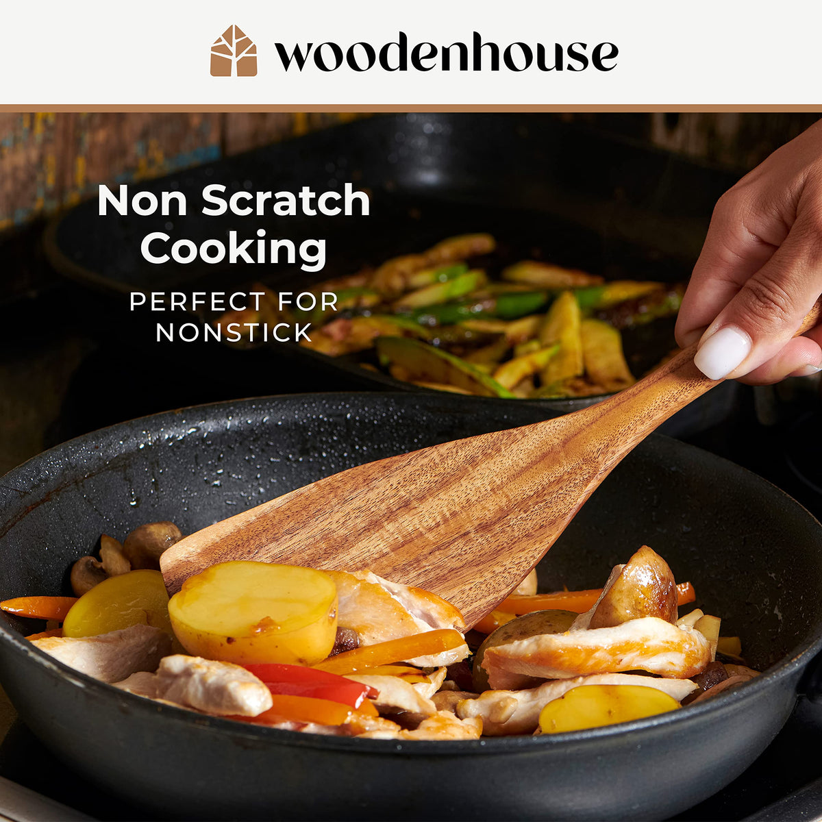 Teak Wood Cooking Utensil Set (6 Pieces)