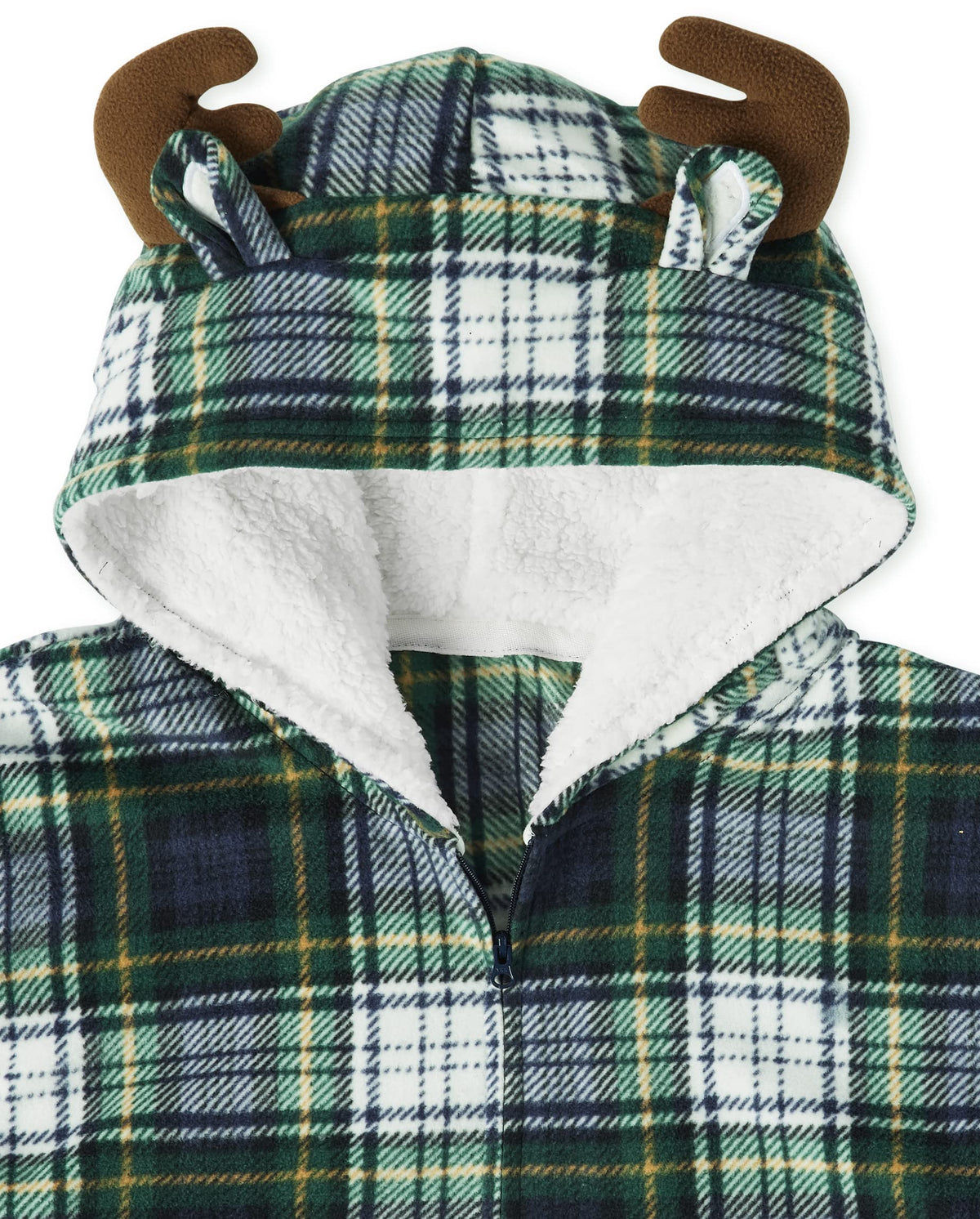 The Children's Place Moose Plaid Skeleton Fleece Pajamas, Adult Medium