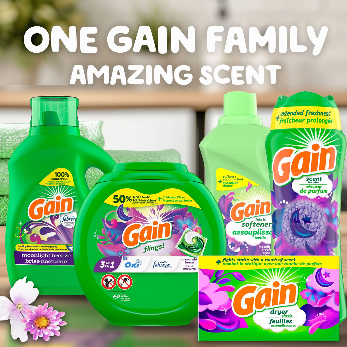 Gain Moonlight Breeze In-Wash Scent Booster, 853 g