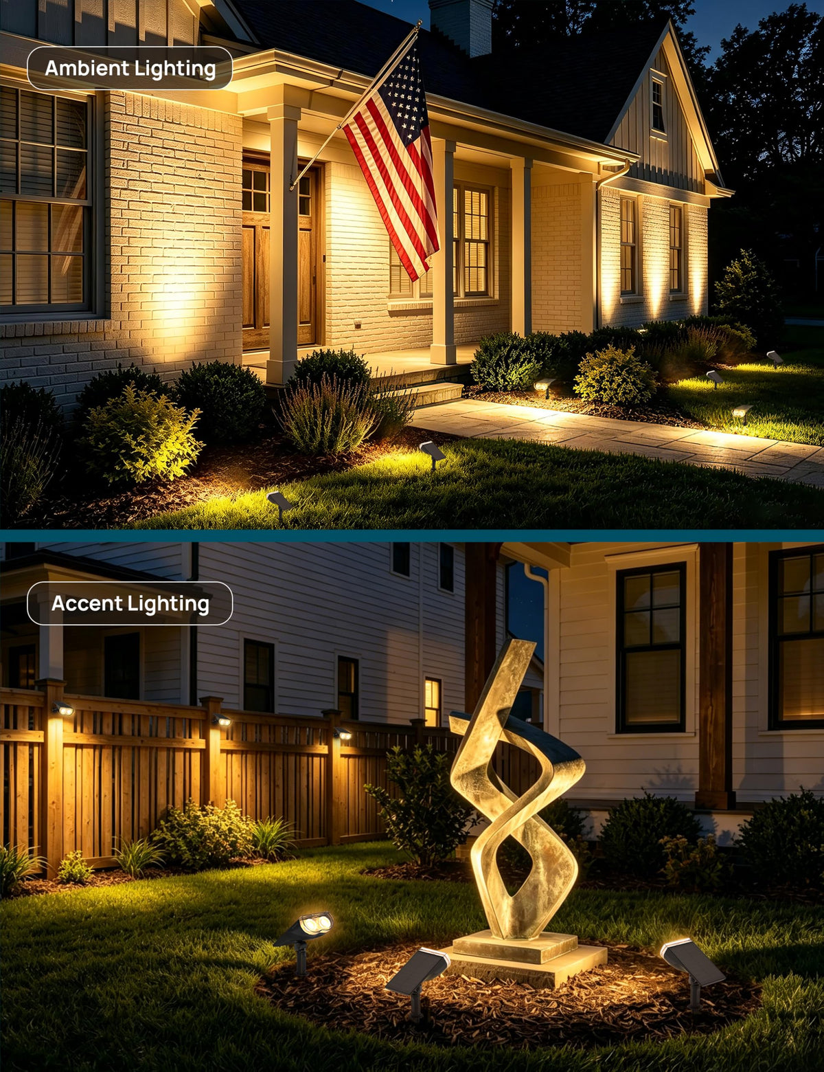 Linkind StarRay Solar Outdoor Lights, Warm White (4 Pack)