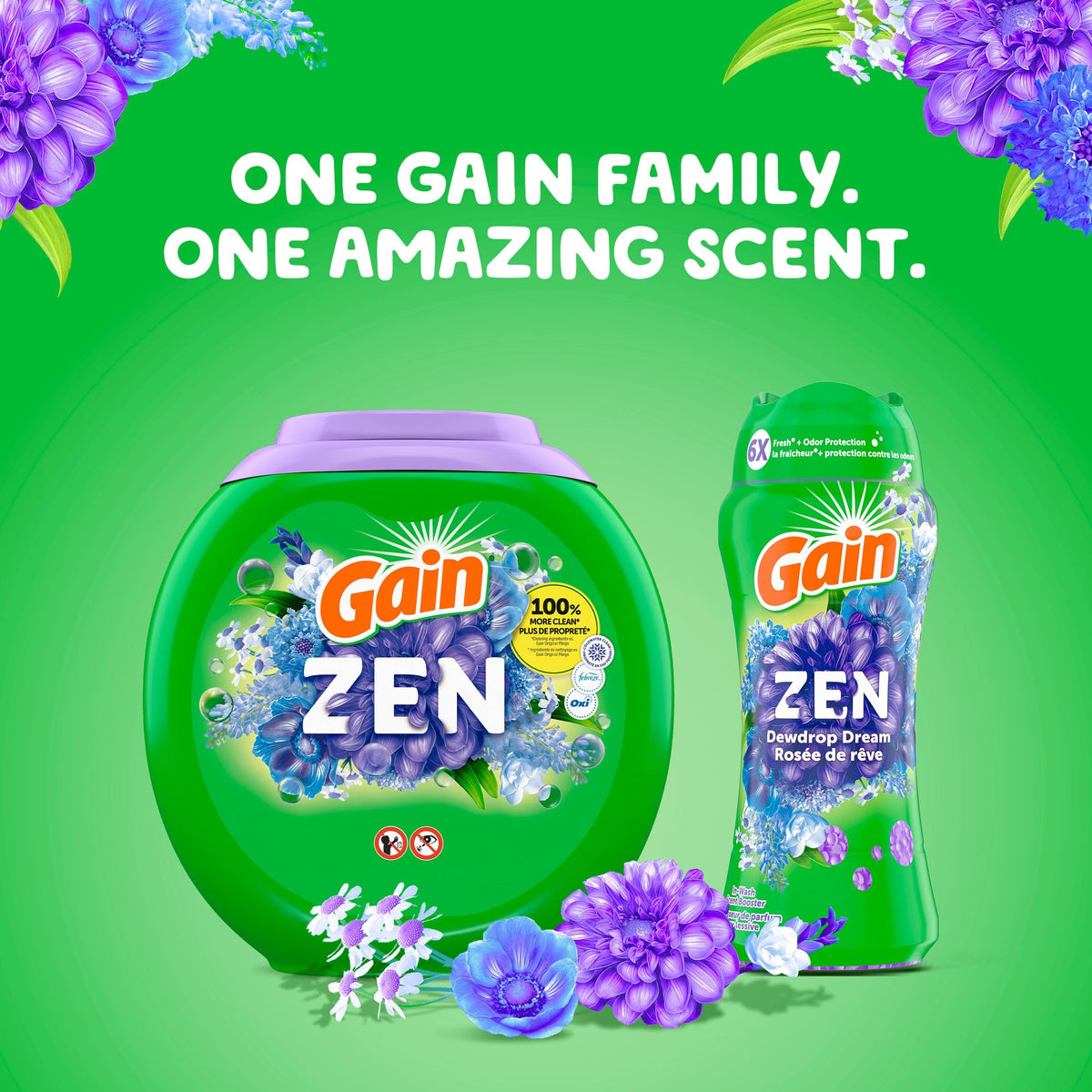 Gain In-Wash Laundry Scent Booster Beads, Zen, 680 g