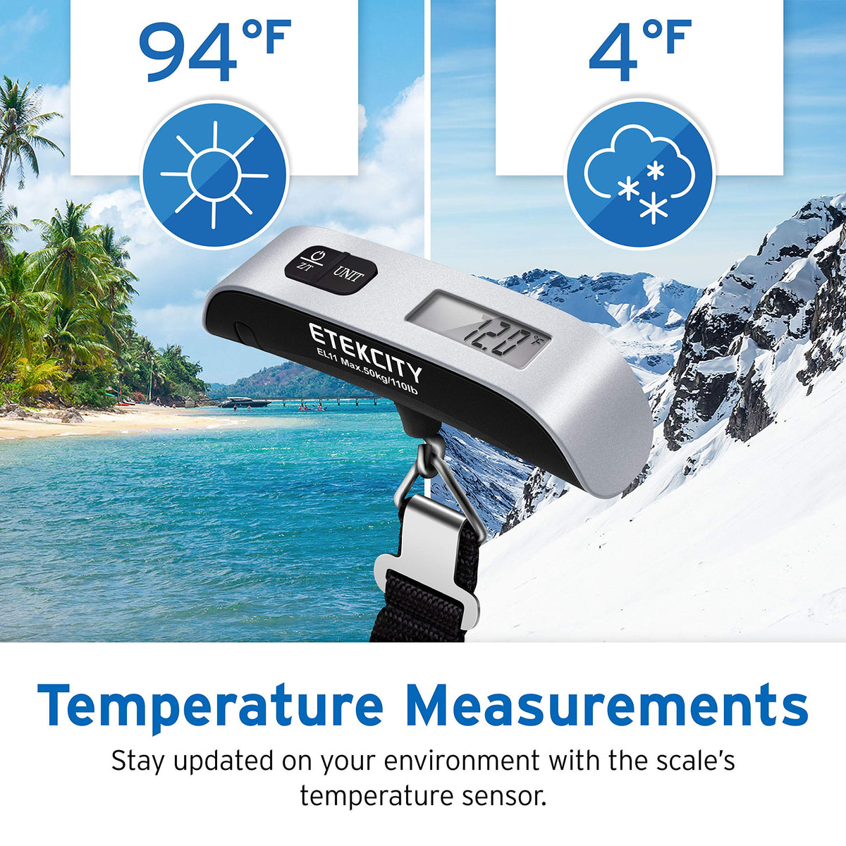 Etekcity Digital Hanging Luggage Scale, 110 lb
