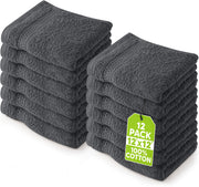Utopia Towels Cotton Washcloth Set, 12 x 12 inch, 600 GSM, 12 Pack