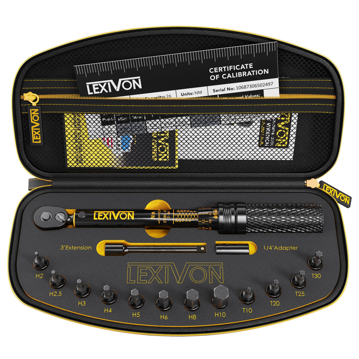 Lexivon Bike Torque Wrench Kit, 1/4 in Drive, LX-191, 15 Pcs