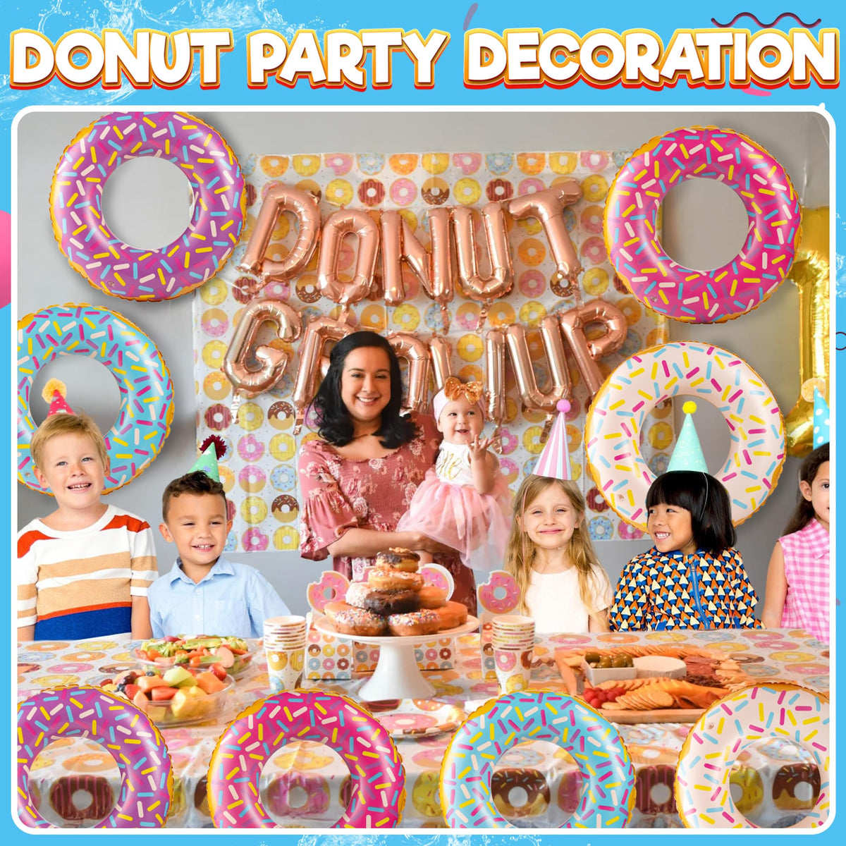 Inflatable Donut Pool Floats, 24" (4 Pack)