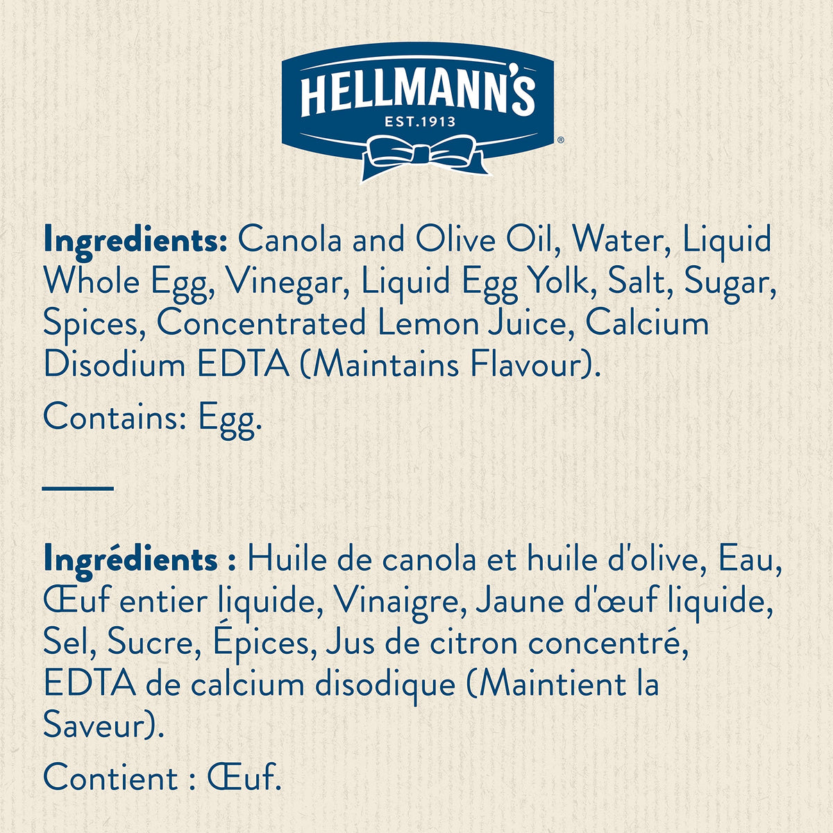 Hellmann's Olive Oil Mayonnaise, 750 ml