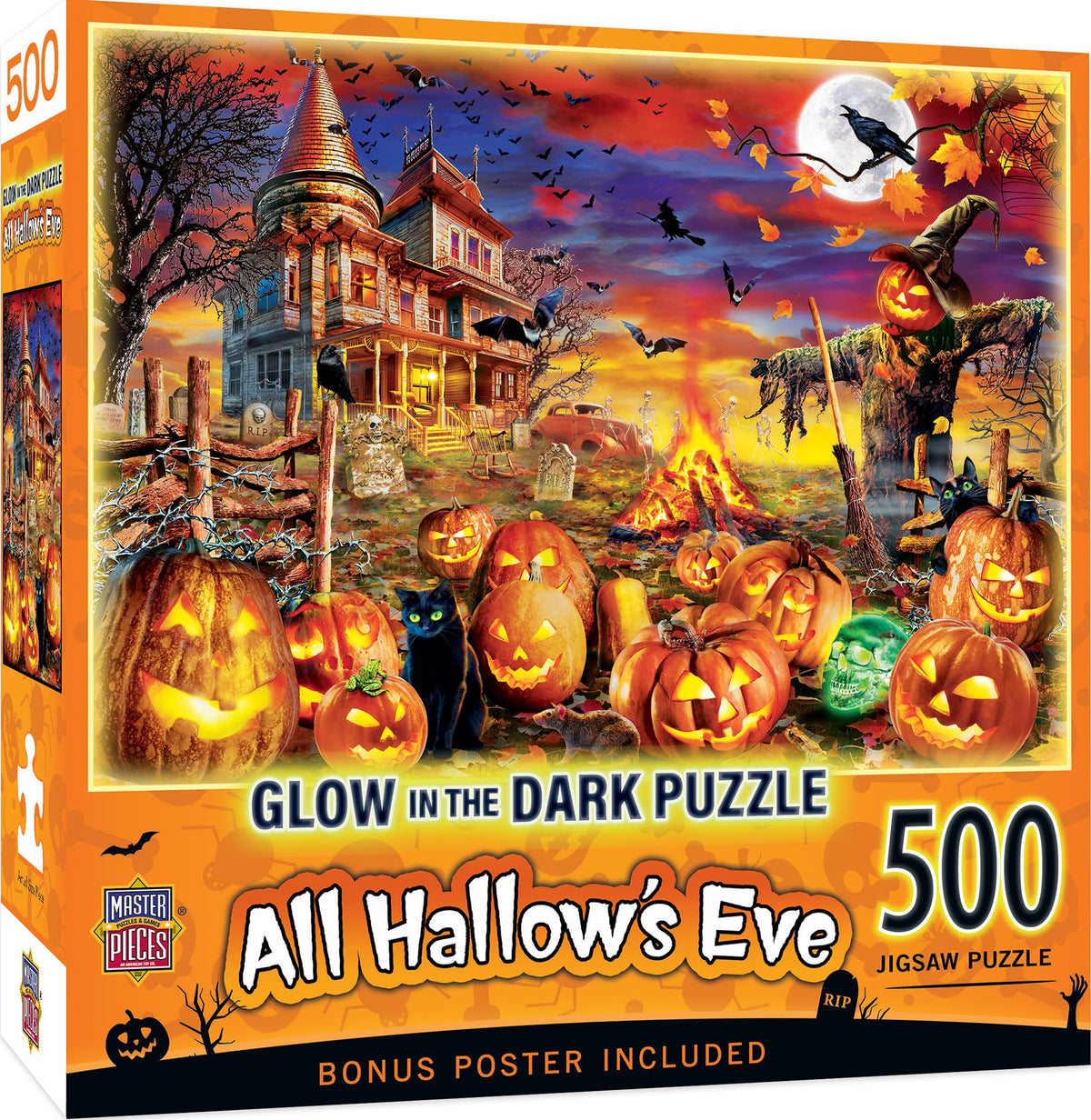 MasterPieces All Hallow's Eve Glow in the Dark Puzzle, 500 Piece
