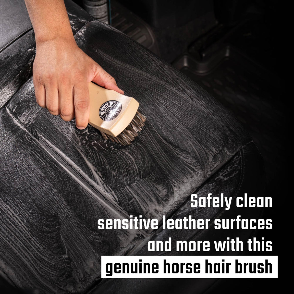 Chemical Guys Long Bristle Horse Hair Leather Cleaning Brush, 1 Pack
