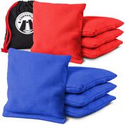 GoSports Regulation Cornhole Bean Bags, Set of 8, Red and Blue