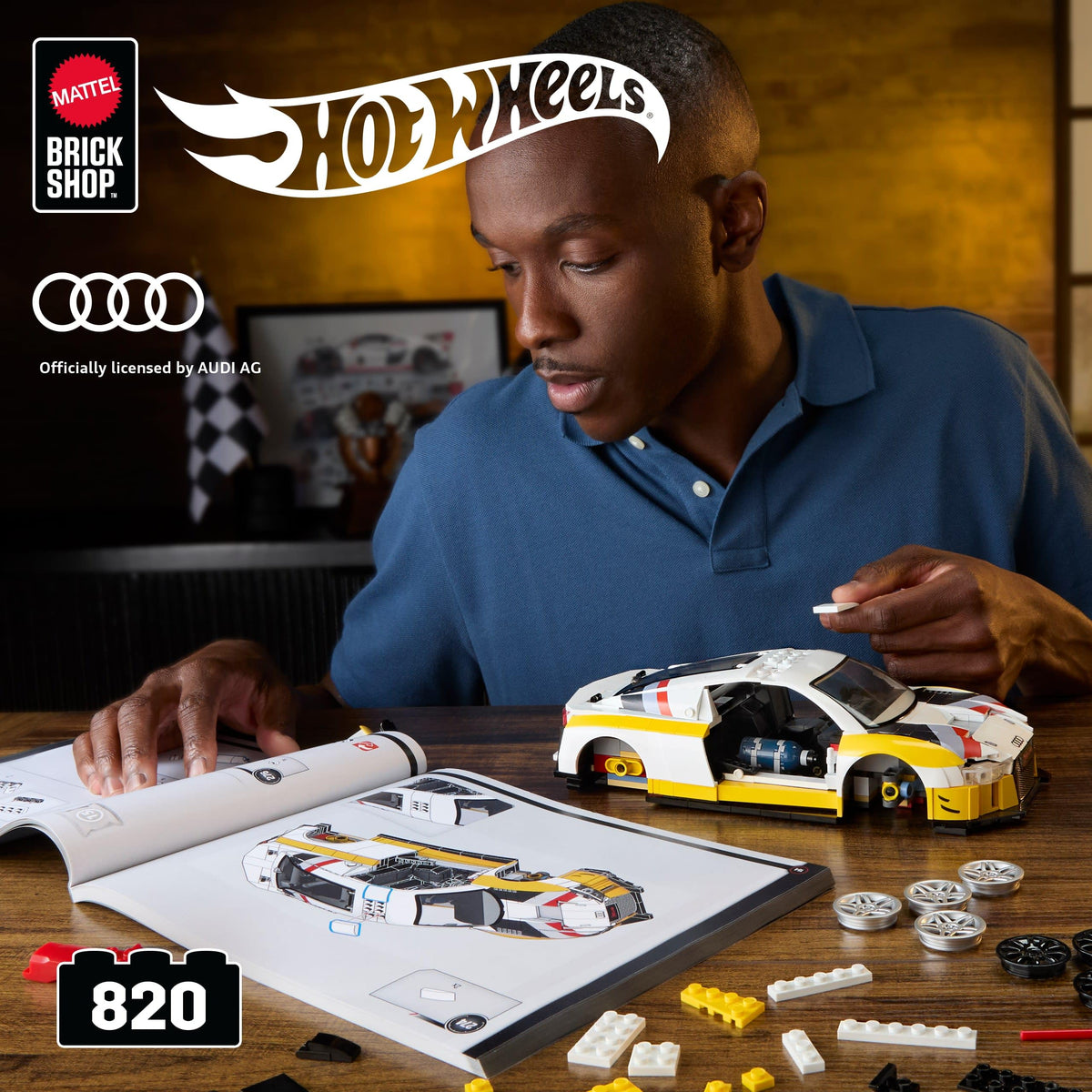 Mattel Brick Shop Hot Wheels Elite Series '15 Audi R8 LMS Building Set
