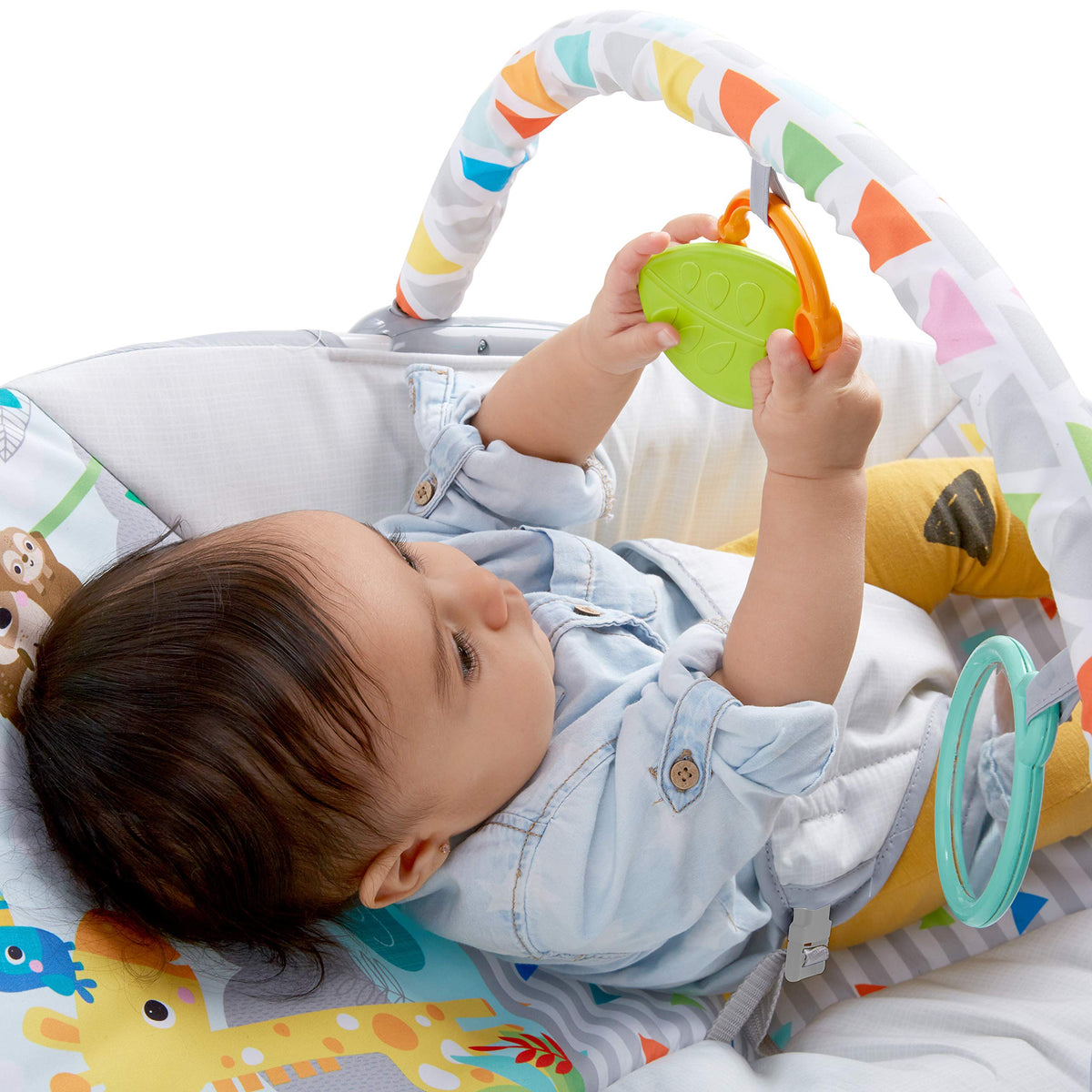 Bright Starts Soothing Vibrations Baby Bouncer, Safari Fun, 0-6 Months