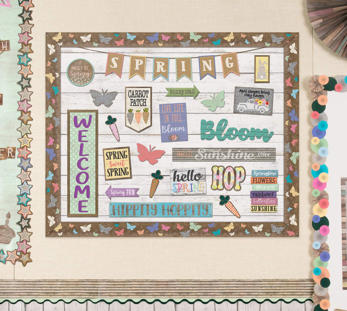 Teacher Created Resources White Shiplap Bulletin Board Roll