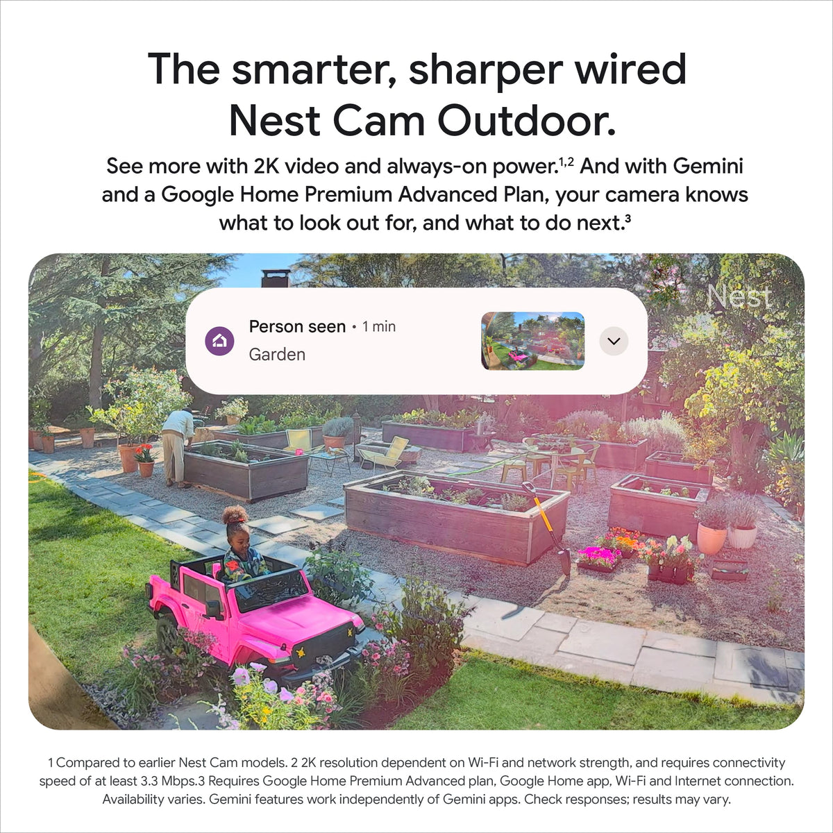 Google Nest Cam Outdoor Wired 2nd Gen, 2K (2 Pack)