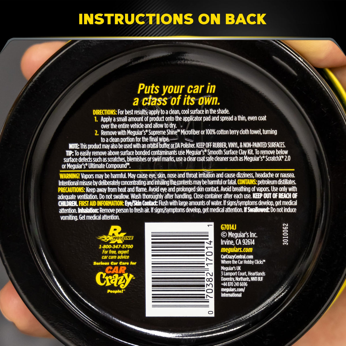 Meguiar's Gold Class Carnauba Plus Premium Paste Wax, 11oz