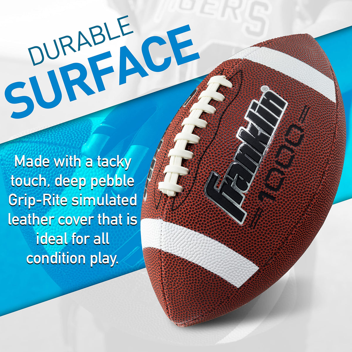 Franklin Sports All-Weather 1000 Football, Official Size, Brown/White