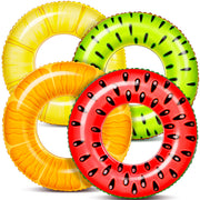 Sloosh Inflatable Pool Float Rings (4 Pack)