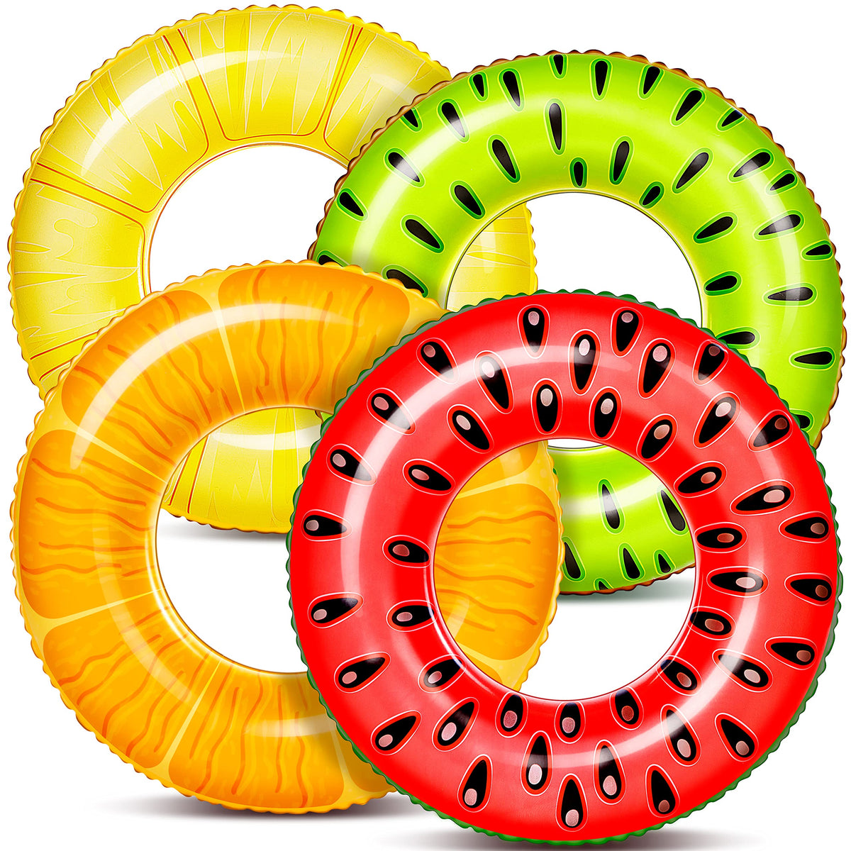 Sloosh Inflatable Pool Float Rings (4 Pack)