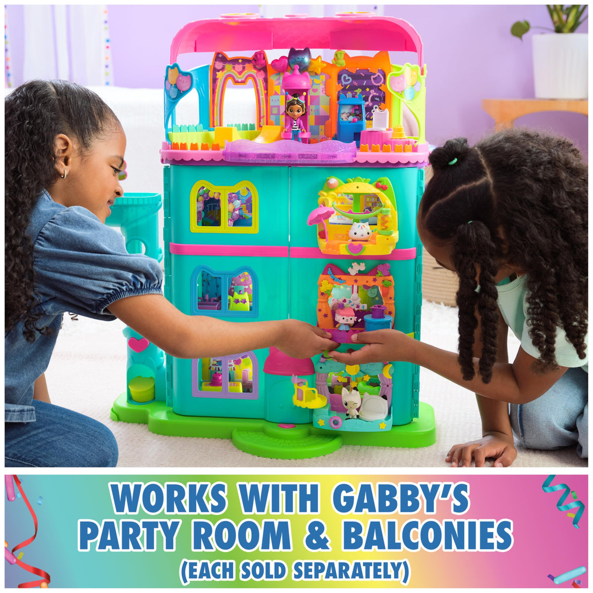 DreamWorks Gabby's Dollhouse, 14 Piece Celebration Dollhouse, 25 Inch