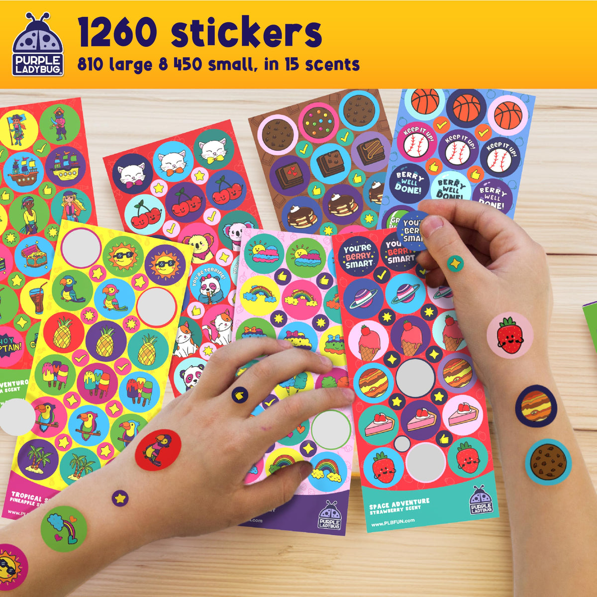 PURPLE LADYBUG Scratch and Sniff Reward Stickers (1260 Count)