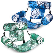 Sloosh Inflatable Floating Lounge Chairs, Tropical Leaves (2 Pack)
