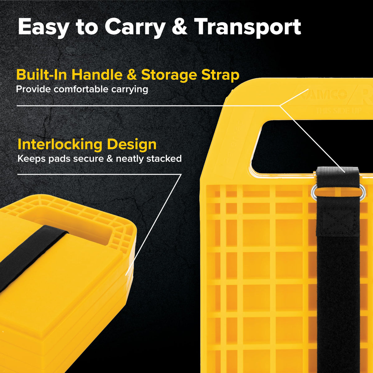 Camco RV Stabilizing Jack Pads (44595), 6.5 Inch x 6.5 Inch, 4 Pack
