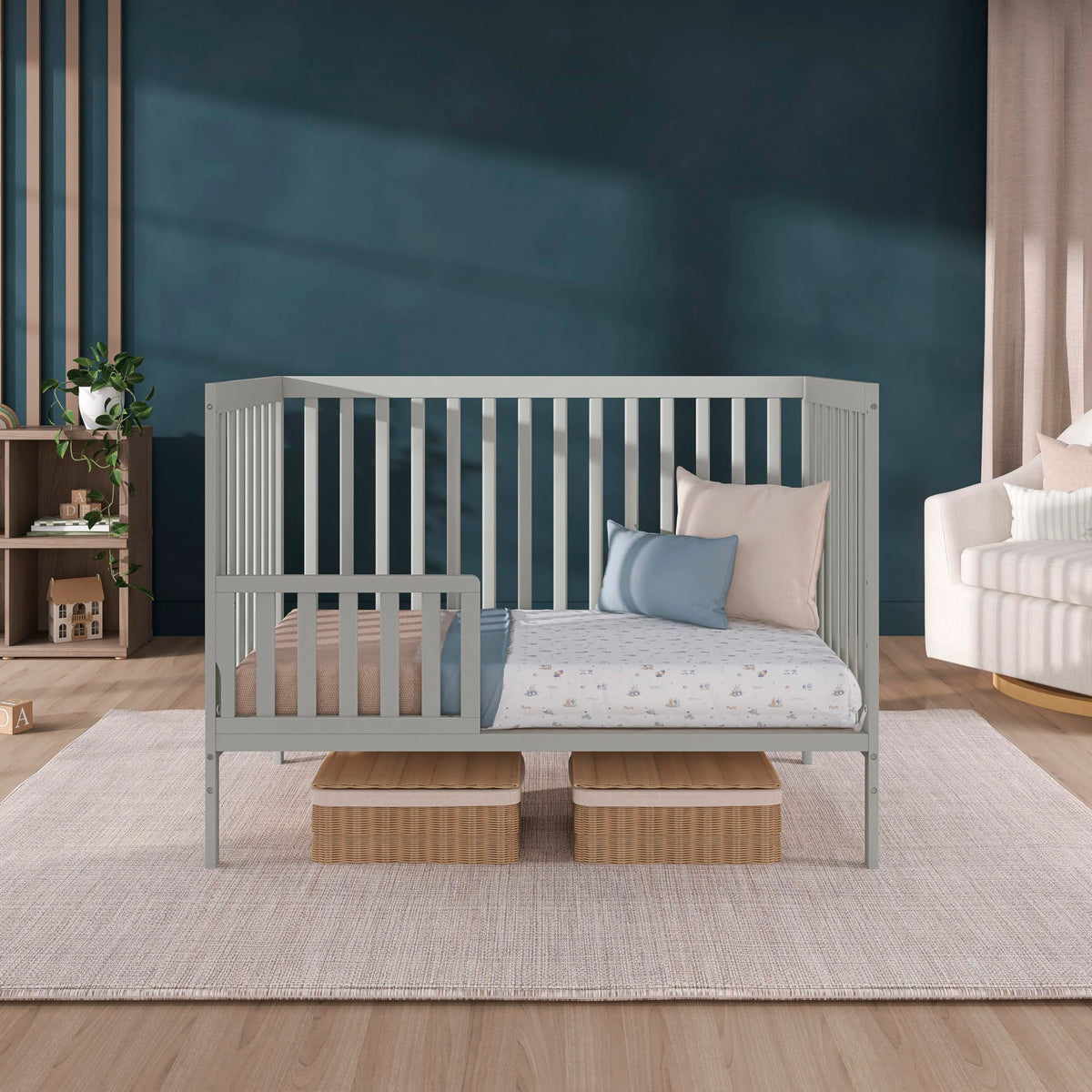 Dream On Me Synergy 5-in-1 Convertible Crib, Cool Grey