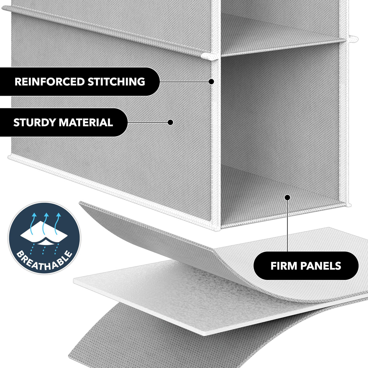 SimpleHouseware Hanging Shoe Organizer, 10 Shelves, Grey