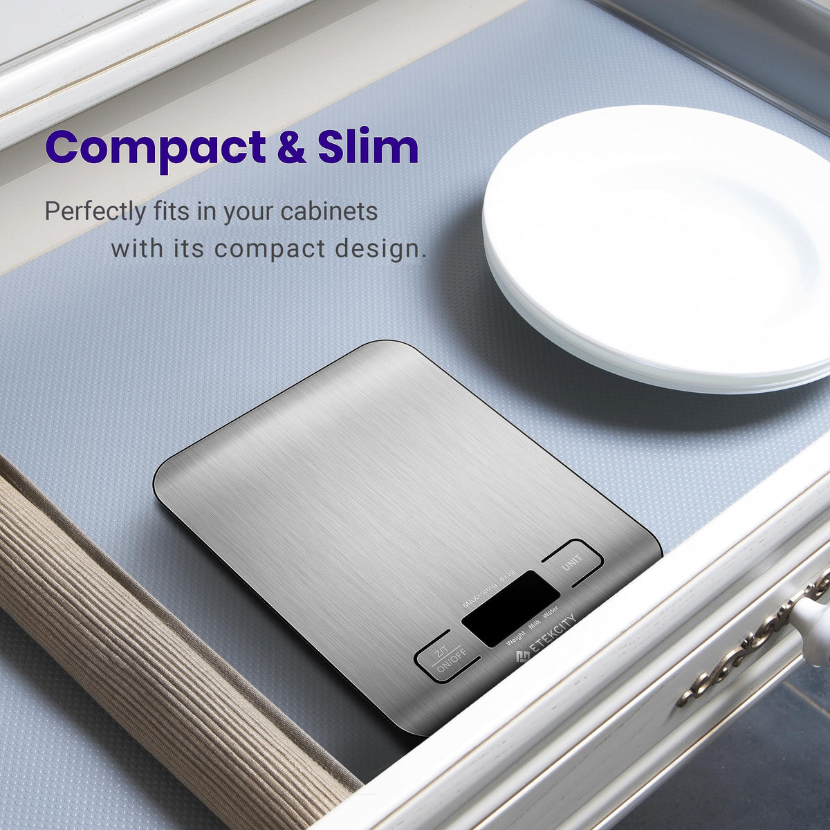 Etekcity Digital Kitchen Scale, Small, Stainless Steel