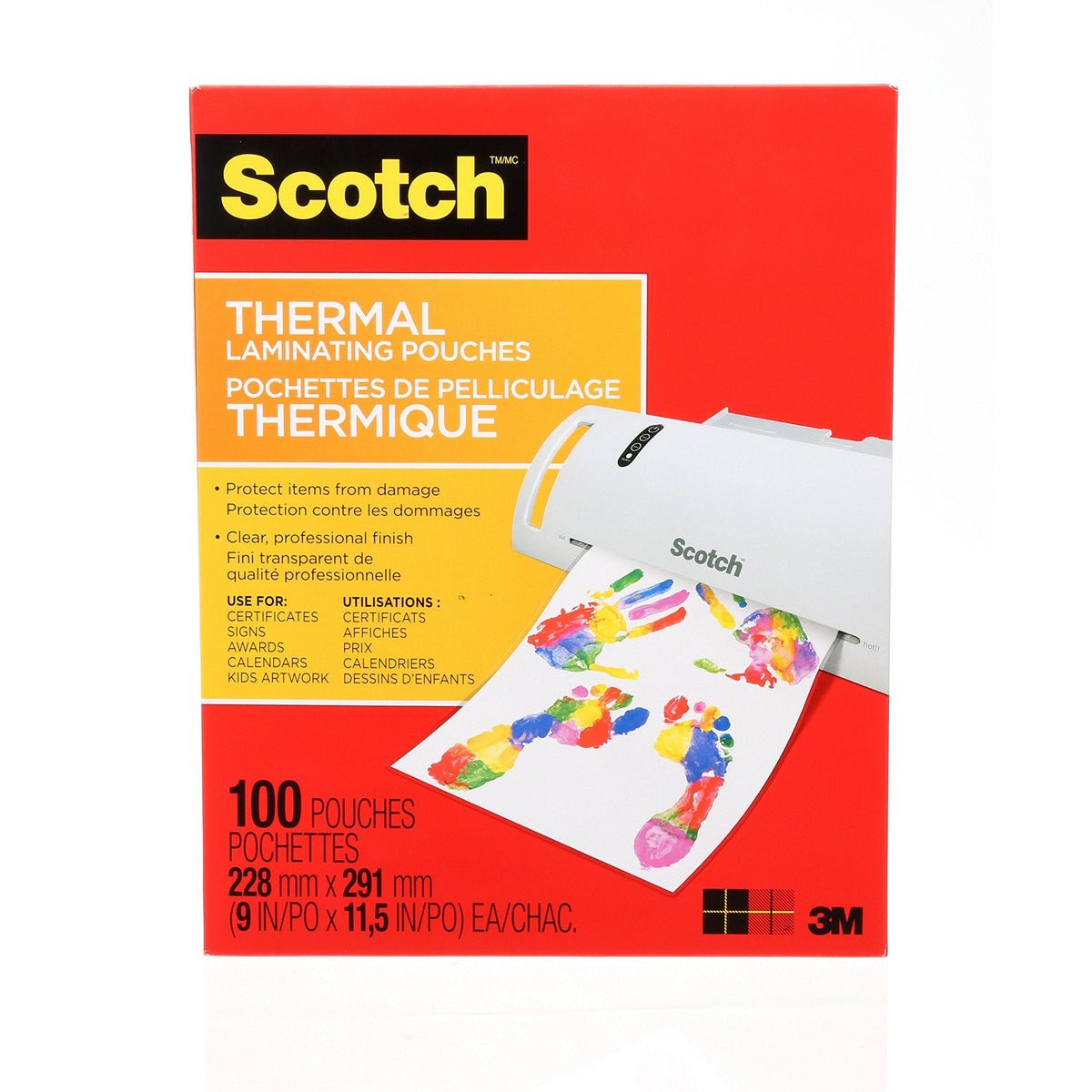 Scotch Thermal Laminating Pouches, 9 x 11.5 In, 100 Count