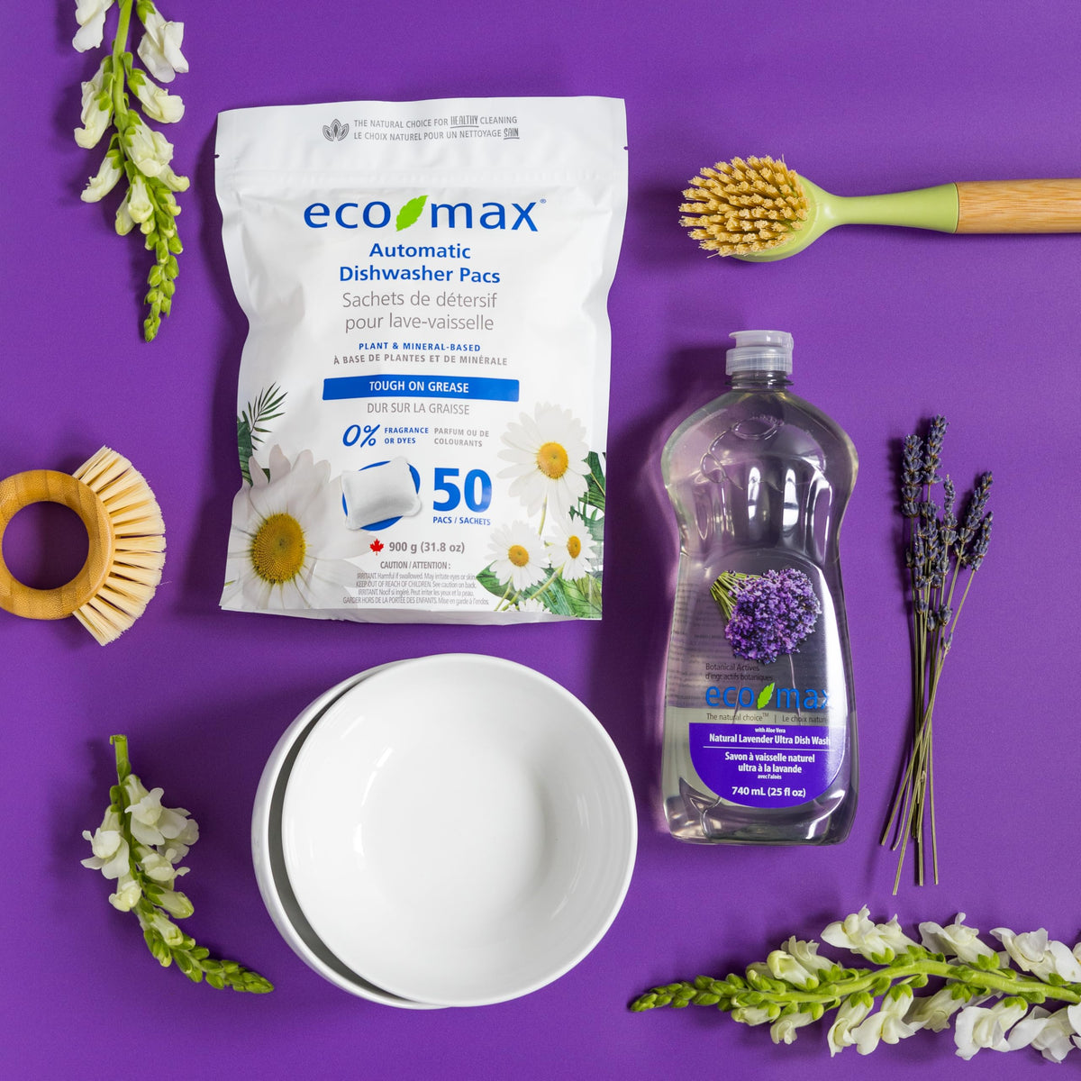 Eco-Max Automatic Dishwasher Pacs, Fragrance-Free, 50 Count