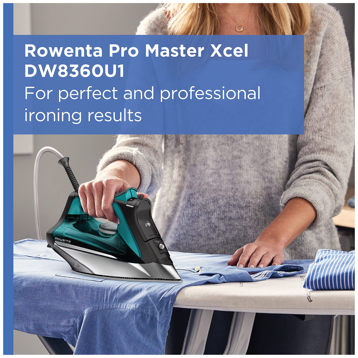 Rowenta Pro Master Steam Iron, 1775 W, DW8360, Black and Blue
