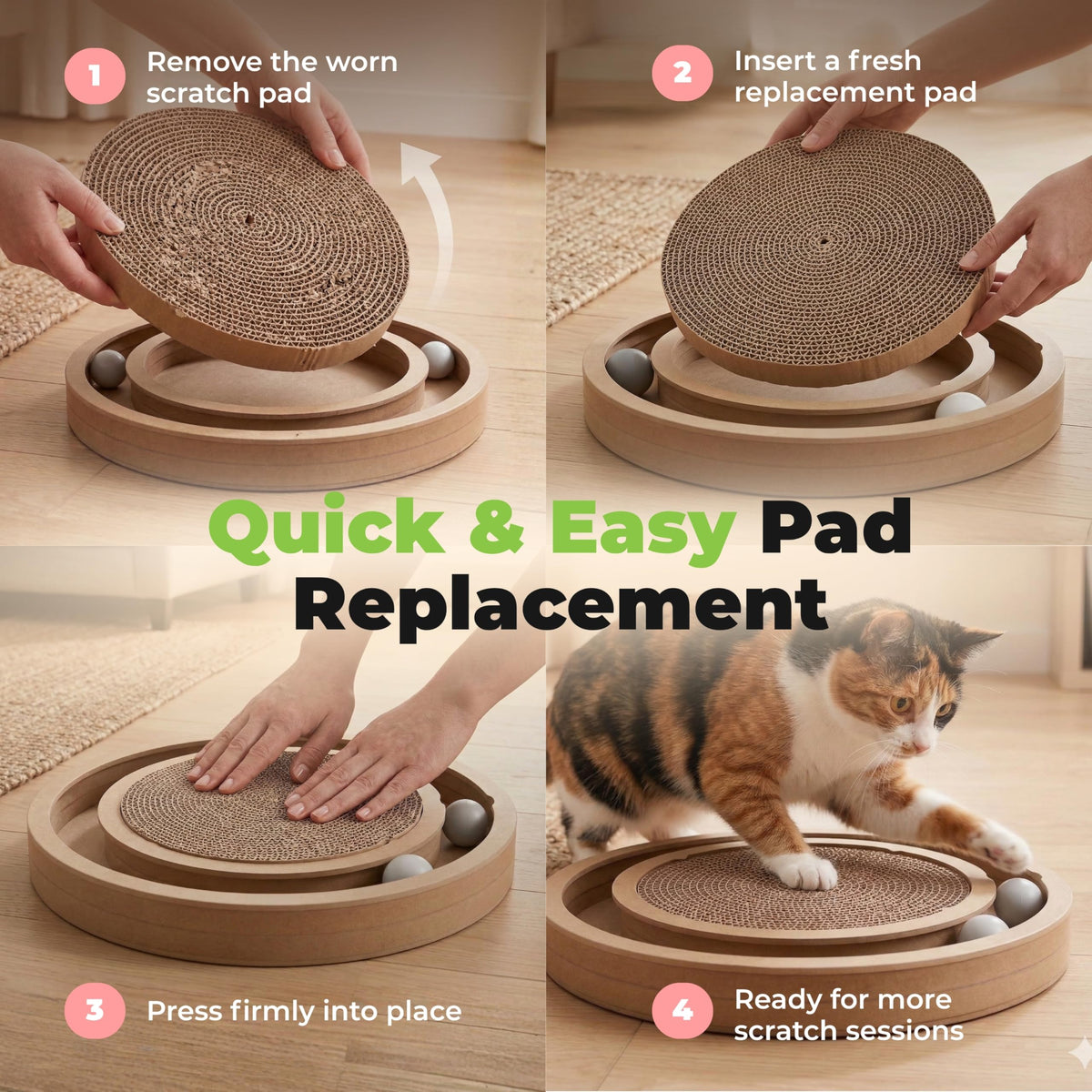Best Pet Supplies Catify Spin and Scratch Replacement Pads, 5 Pack