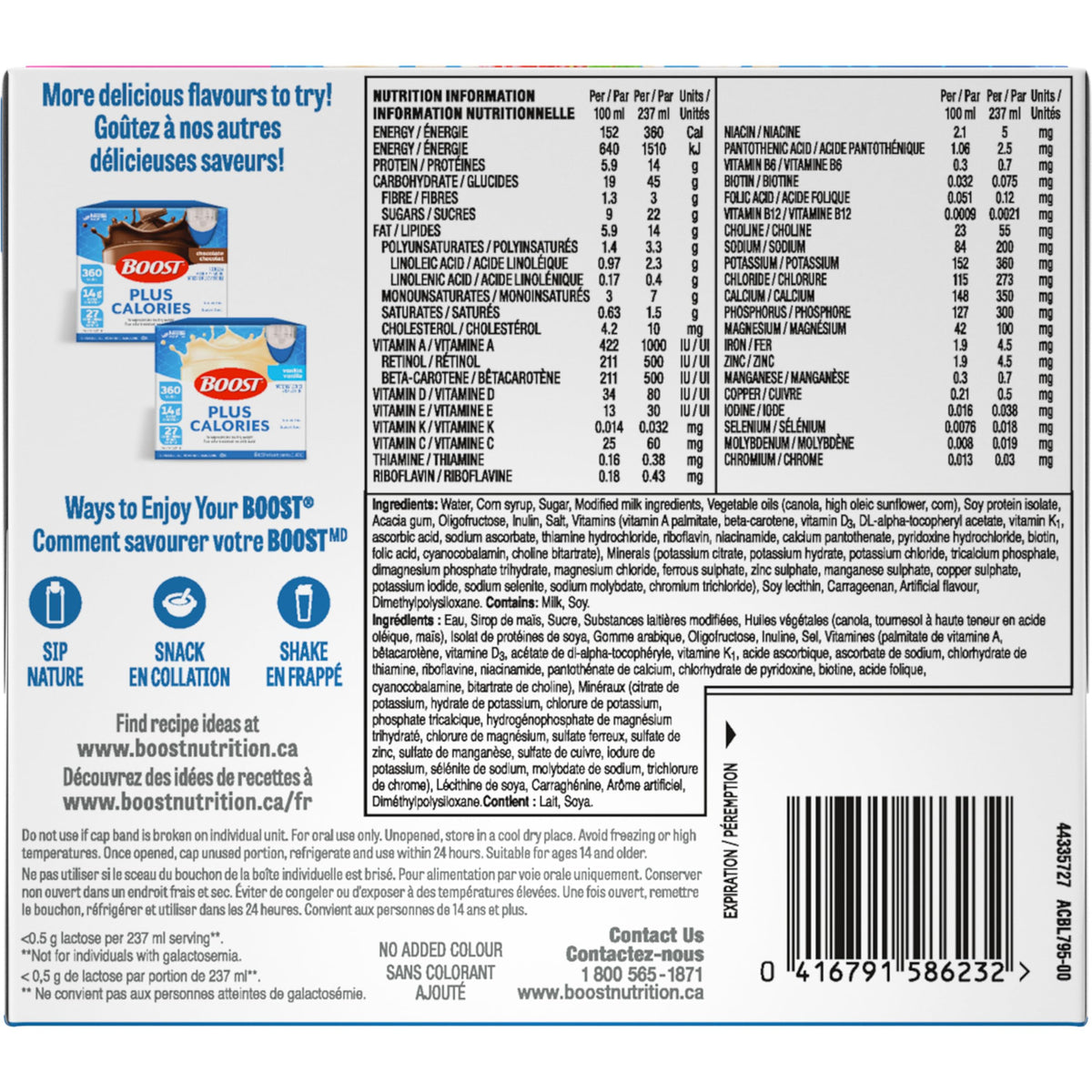 Boost Plus Complete Nutrition Drink, Strawberry, 6 x 237 mL